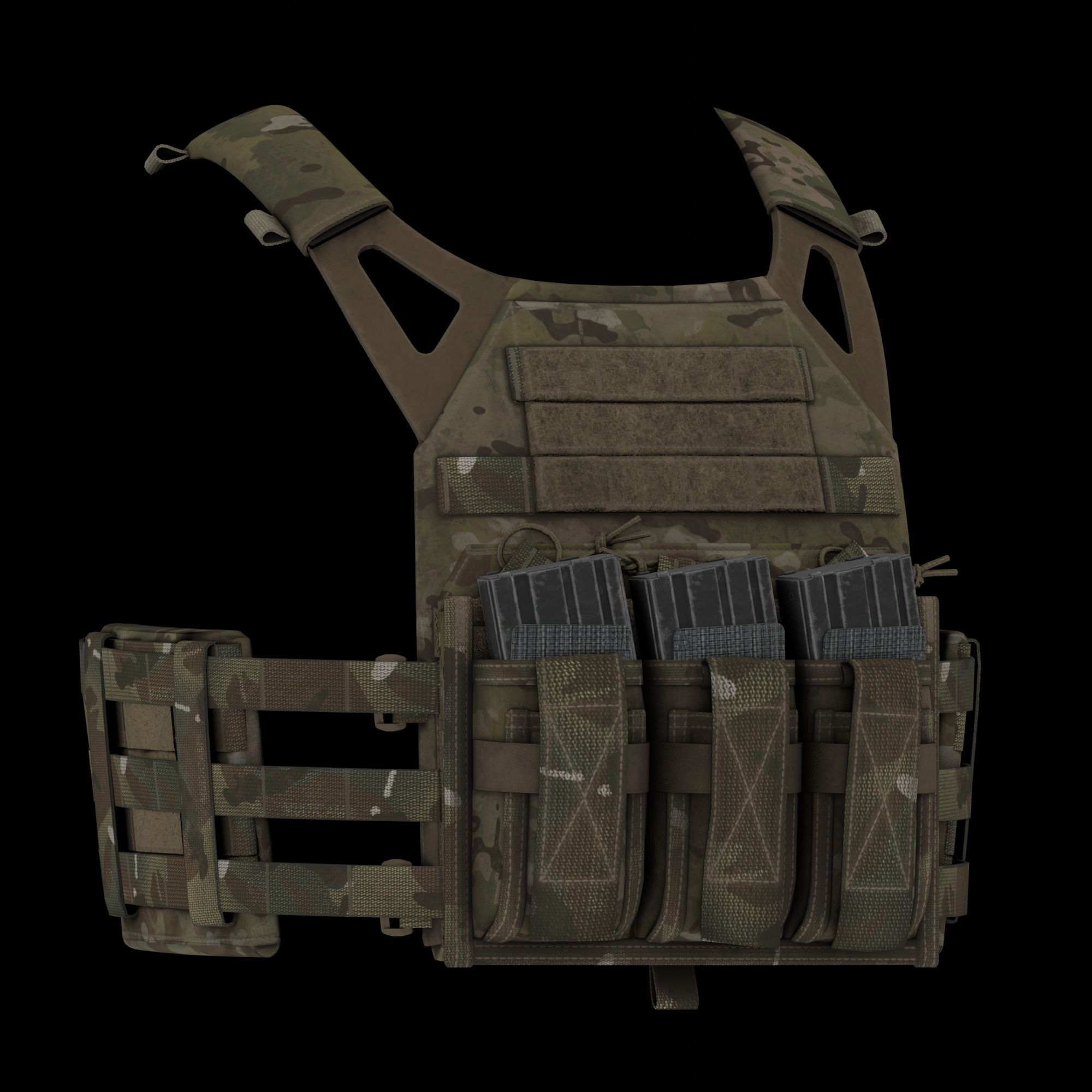 Paraclete Triple M4  Pistol Mag Pouch Low-poly 3D model_1