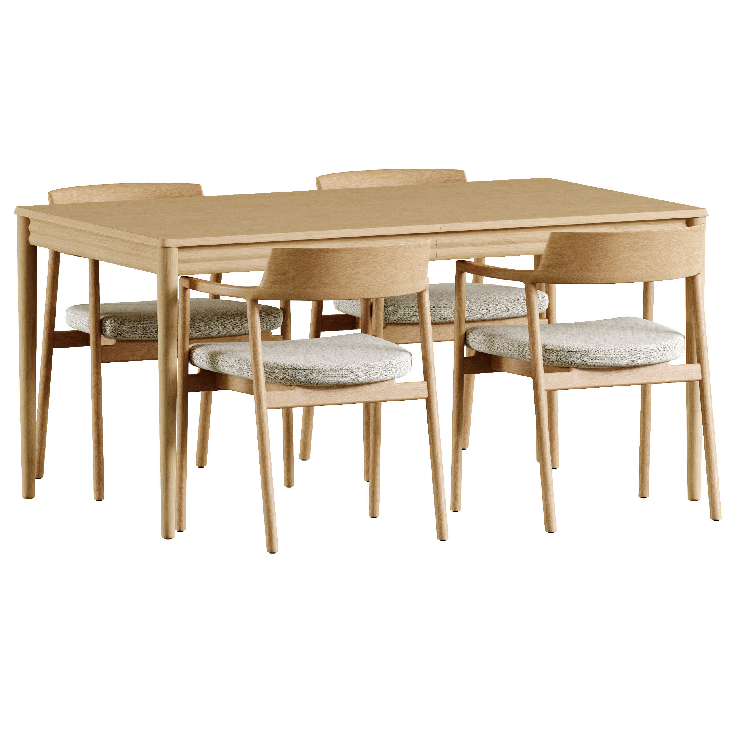 Lenon extendable table Alocs chair 3D model_1