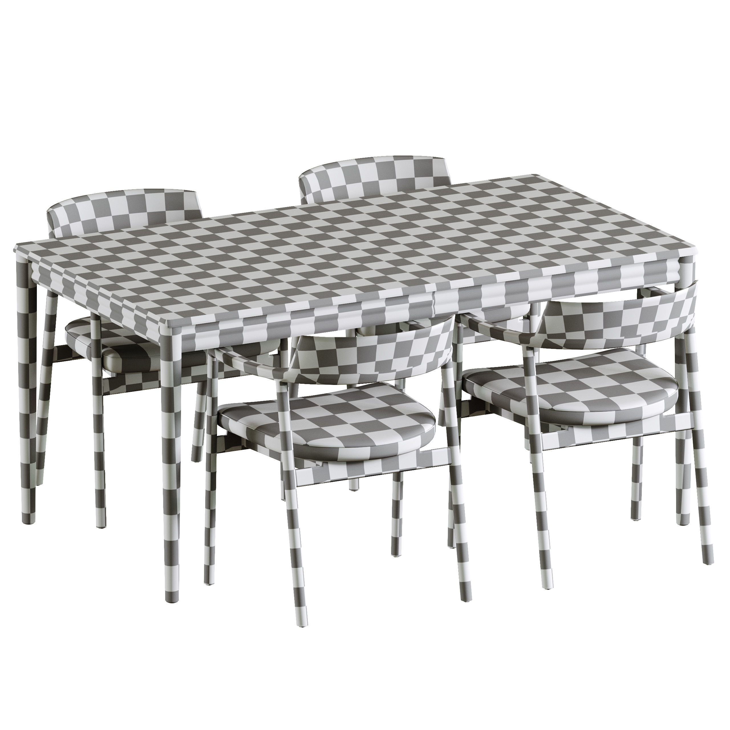 Lenon extendable table Alocs chair 3D model_5