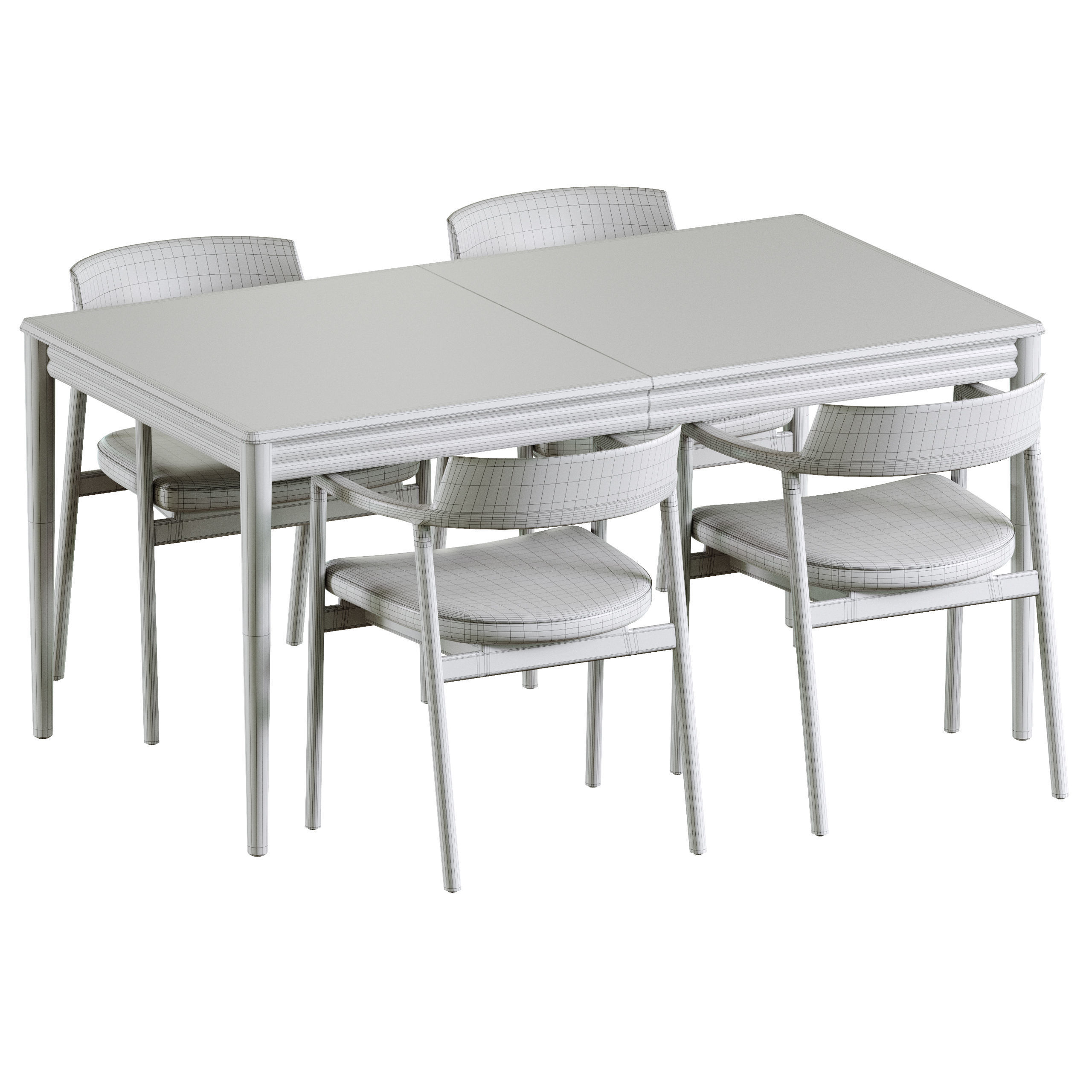 Lenon extendable table Alocs chair 3D model_6