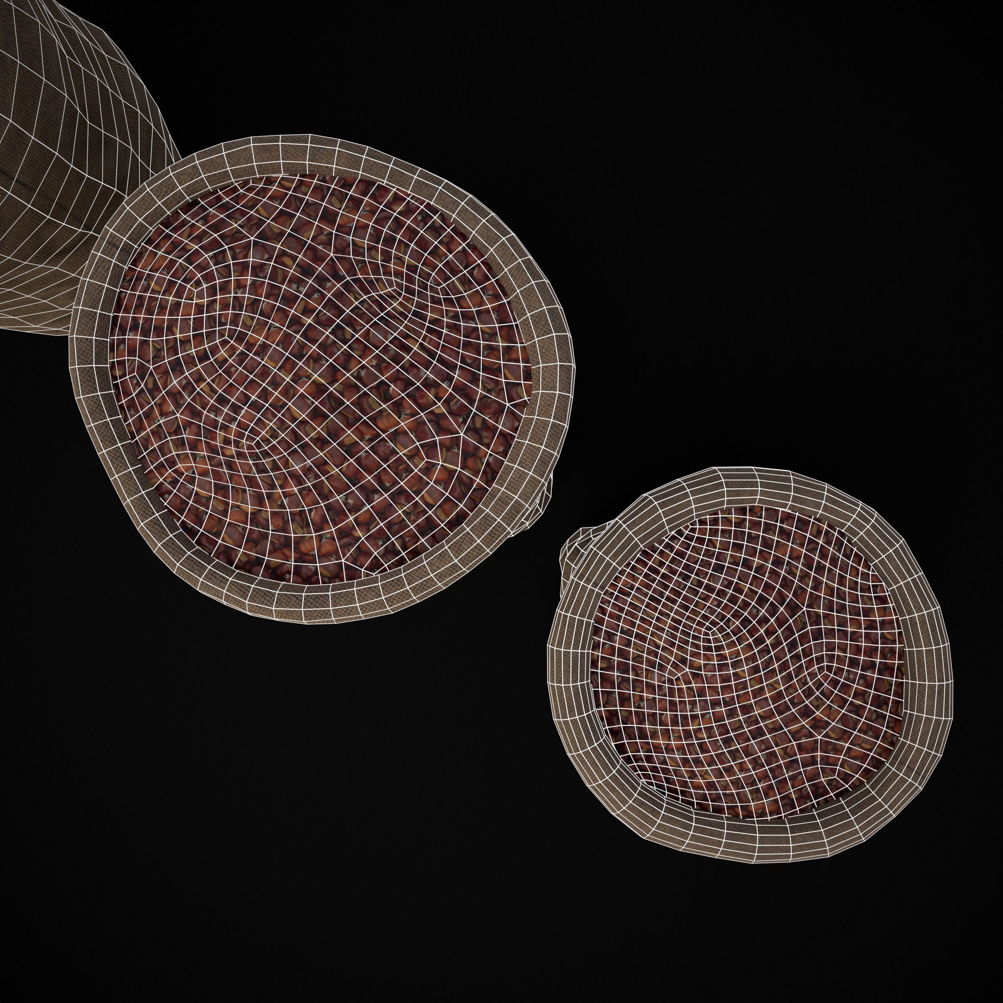 Burlap Sacks of Chestnuts Low-poly 3D model_20