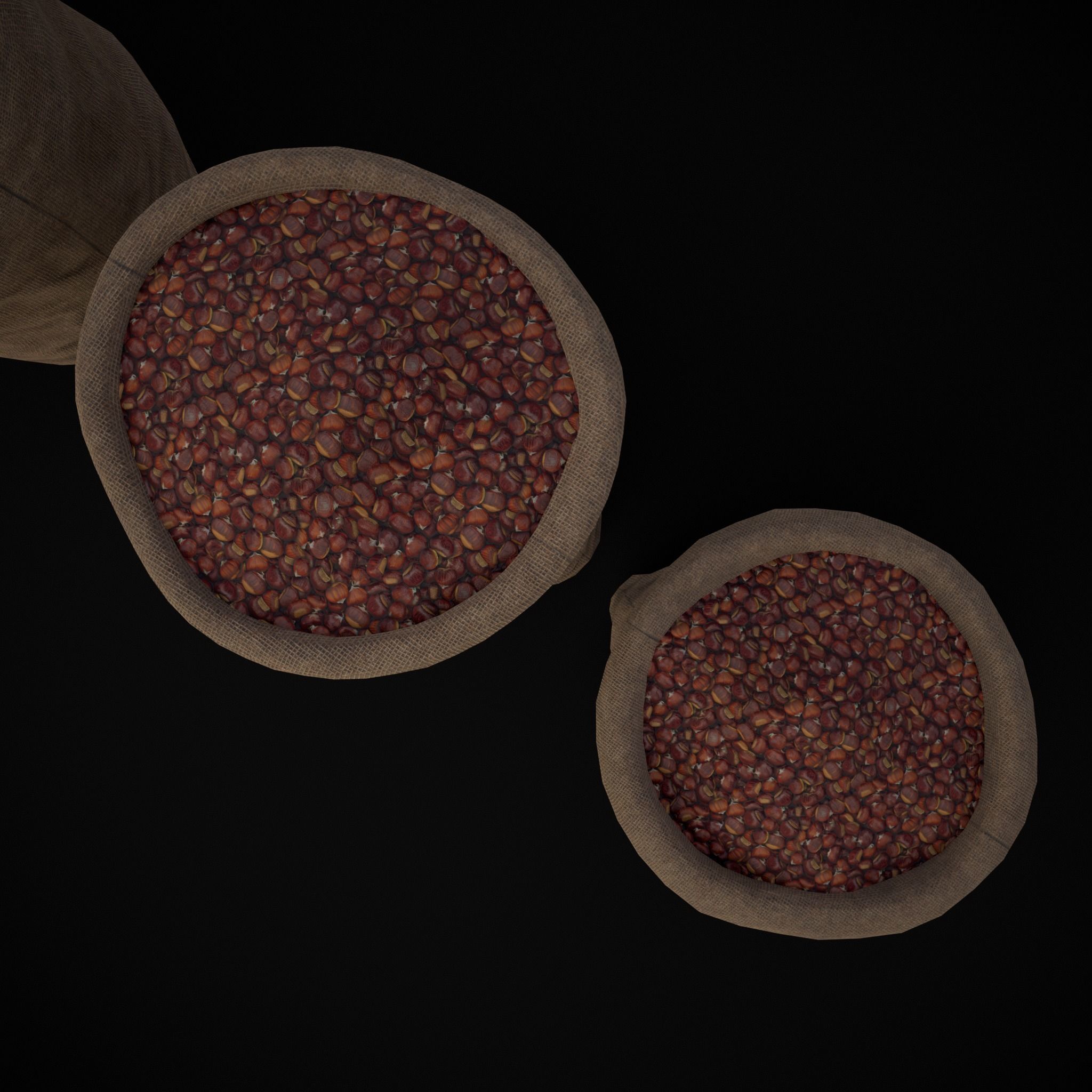 Burlap Sacks of Chestnuts Low-poly 3D model_19