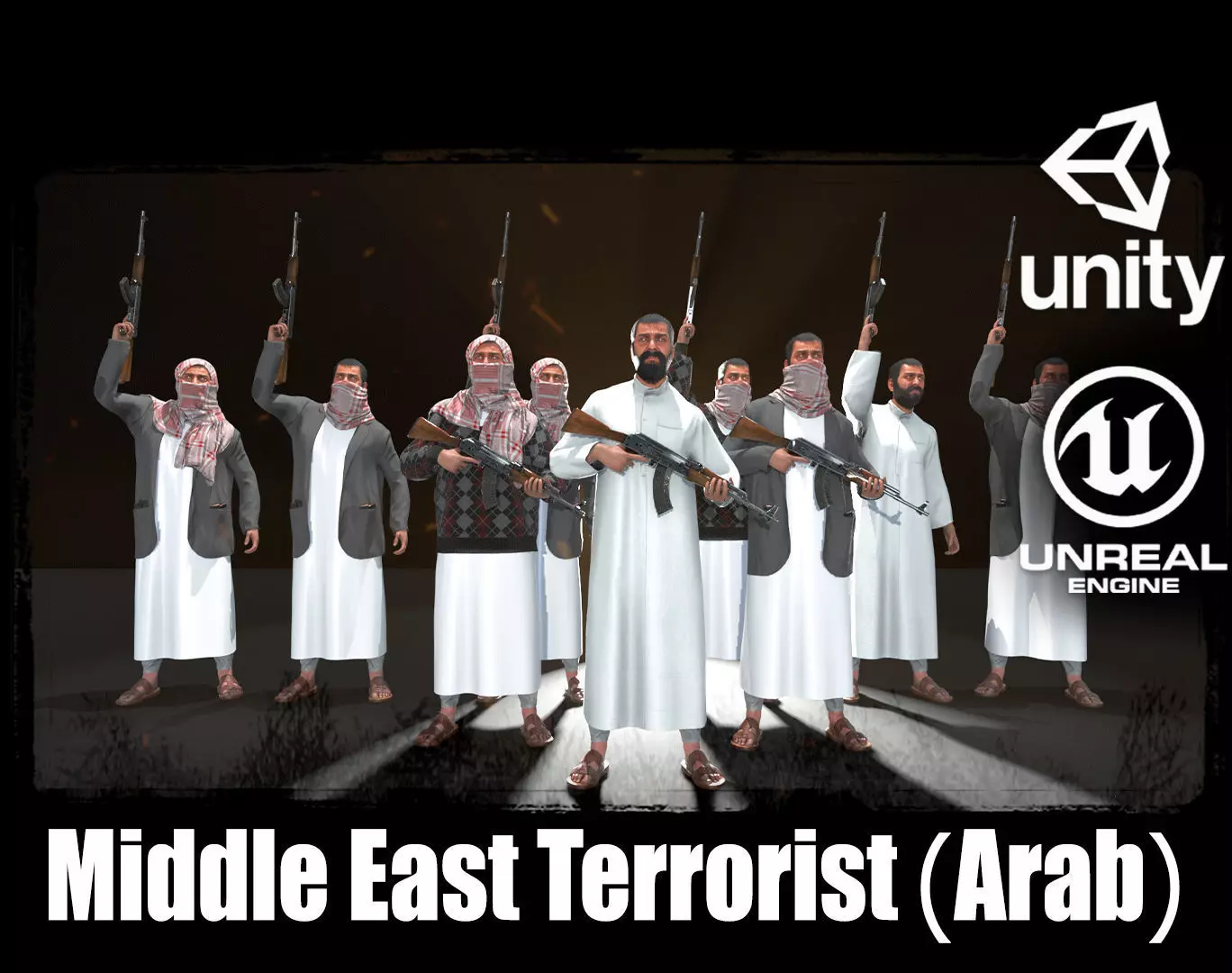 Middle East Terrorist - Arab 3D model_0