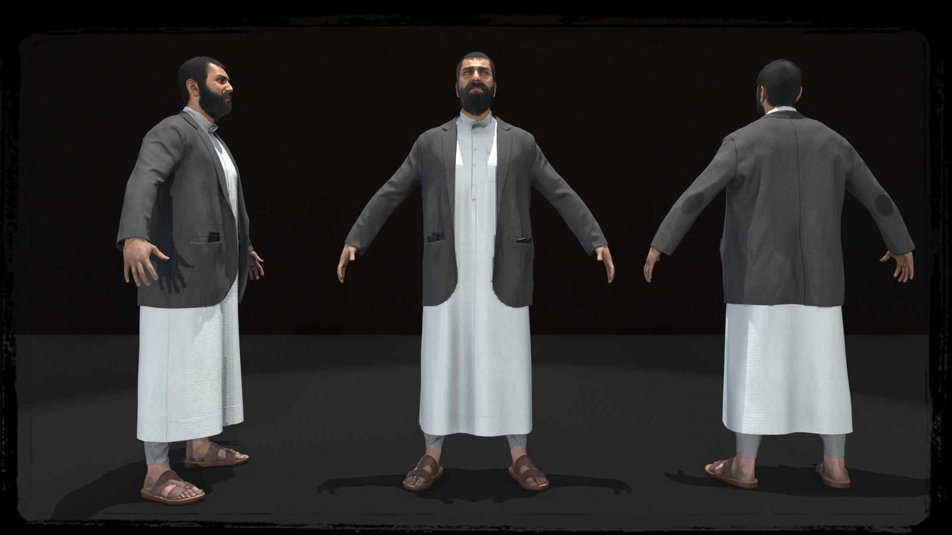 Middle East Terrorist - Arab 3D model_6