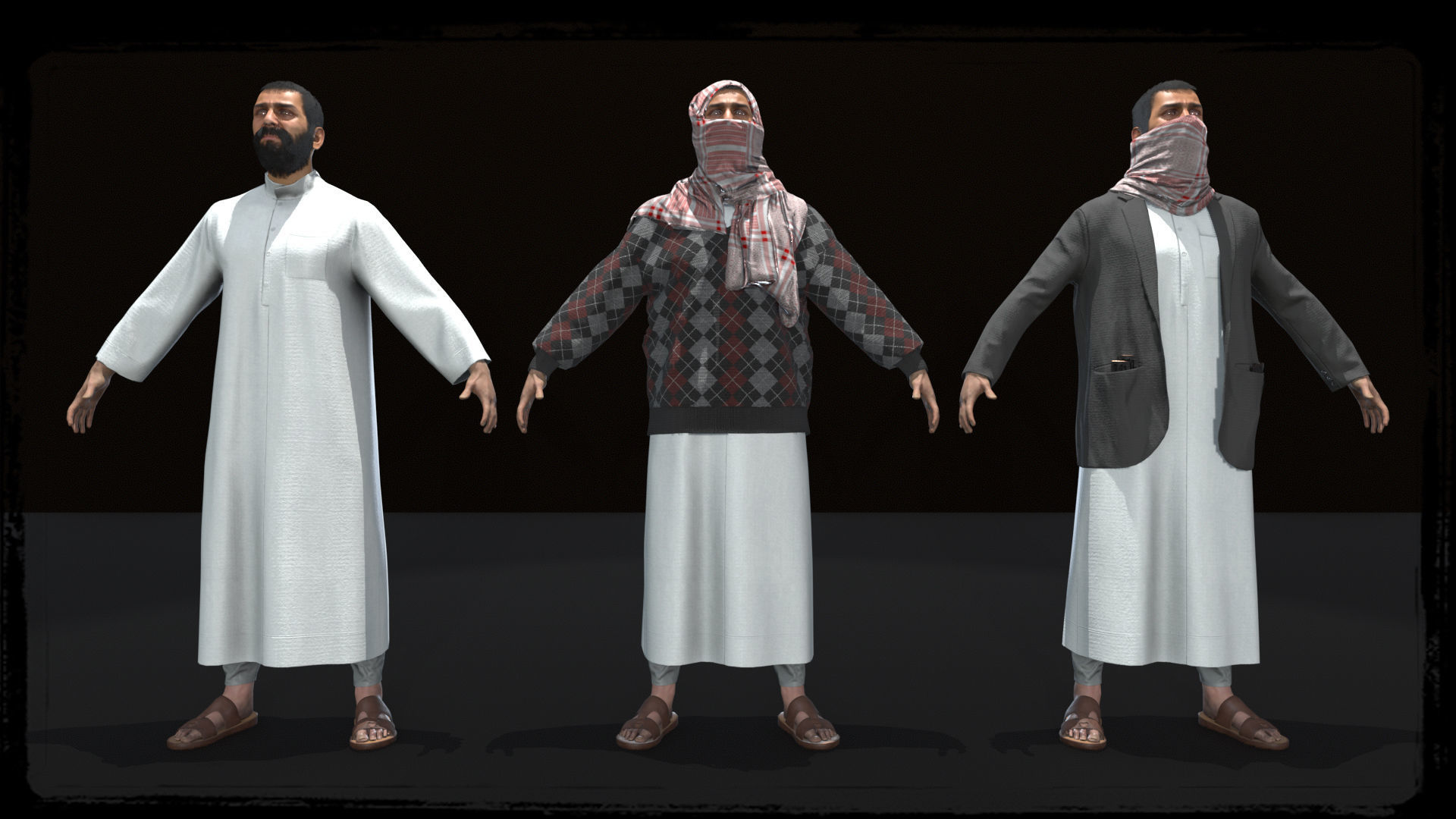 Middle East Terrorist - Arab 3D model_3