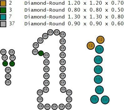 Custom Number 1 Letter Diamond Pendant 0 to 9 Initial Necklace 3D print model_15