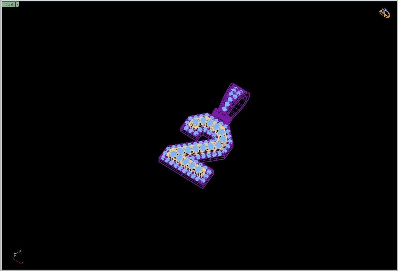 Custom Number 2 Letter Diamond Pendant 0 to 9 Initial Necklace 3D print model_12