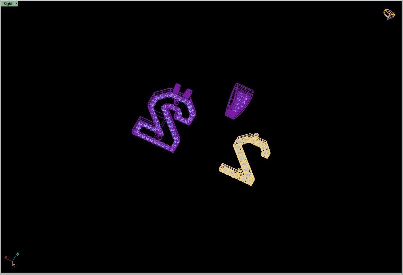 Custom Number 2 Letter Diamond Pendant 0 to 9 Initial Necklace 3D print model_14