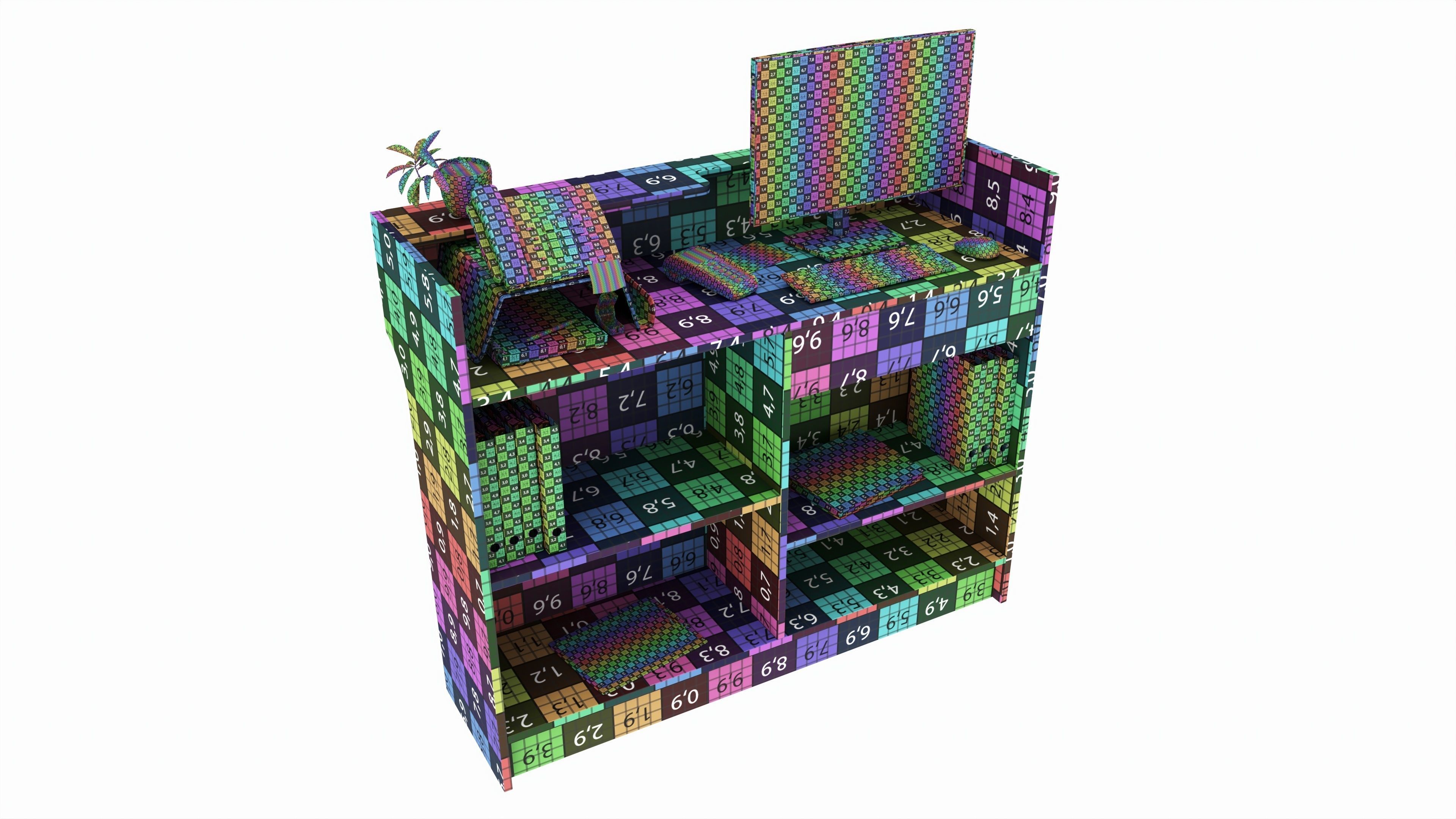 Store Register Checkout Counter Large 3D model_6