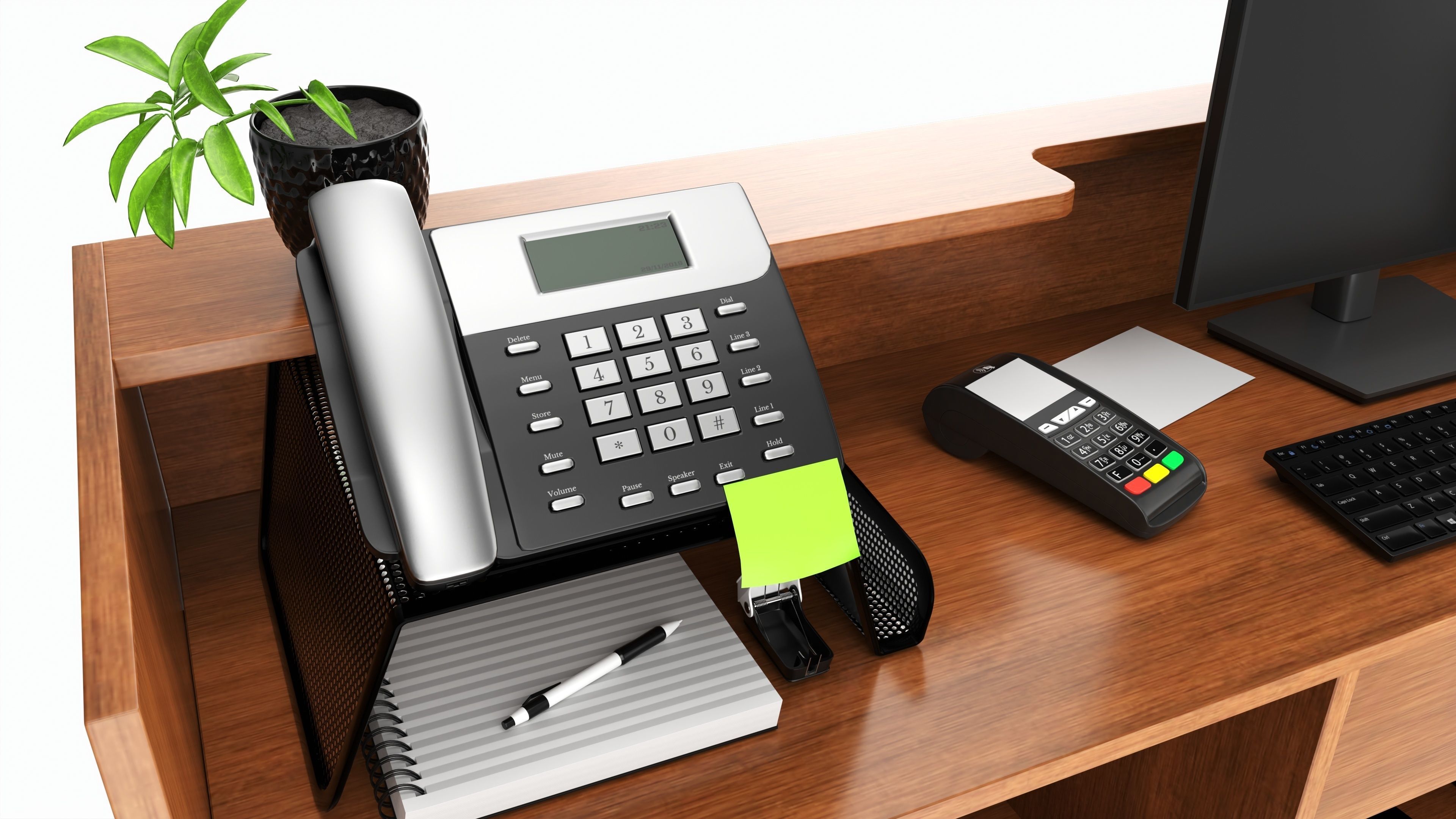 Store Register Checkout Counter Large 3D model_2