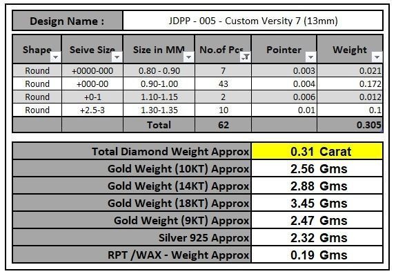 Custom Number 7 Letter Diamond Pendant 0 to 9 Initial Necklace 3D print model_16