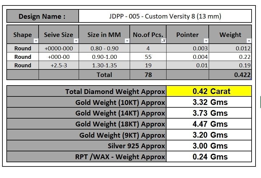 Custom Number 8 Letter Diamond Pendant 0 to 9 Initial Necklace 3D print model_17