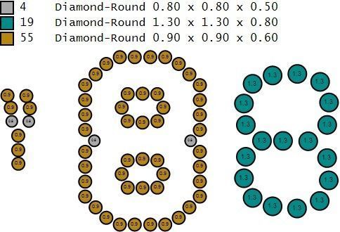 Custom Number 8 Letter Diamond Pendant 0 to 9 Initial Necklace 3D print model_16