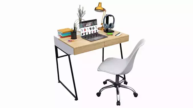 Study desk with laptop