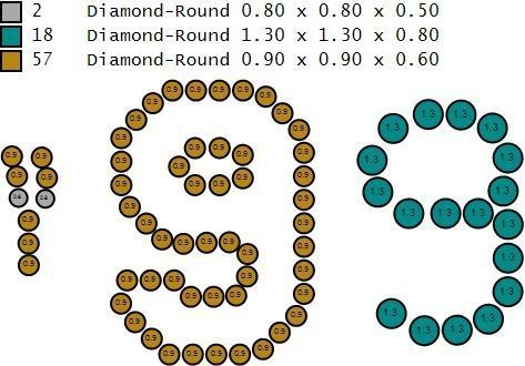 Custom Number 9 Letter Diamond Pendant 0 to 9 Initial Necklace 3D print model_16