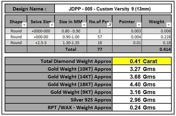 Custom Number 9 Letter Diamond Pendant 0 to 9 Initial Necklace 3D print model_17