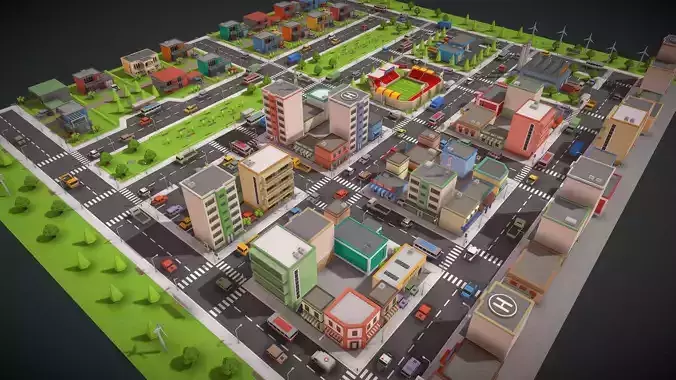 simplepoly-city-low-poly-city