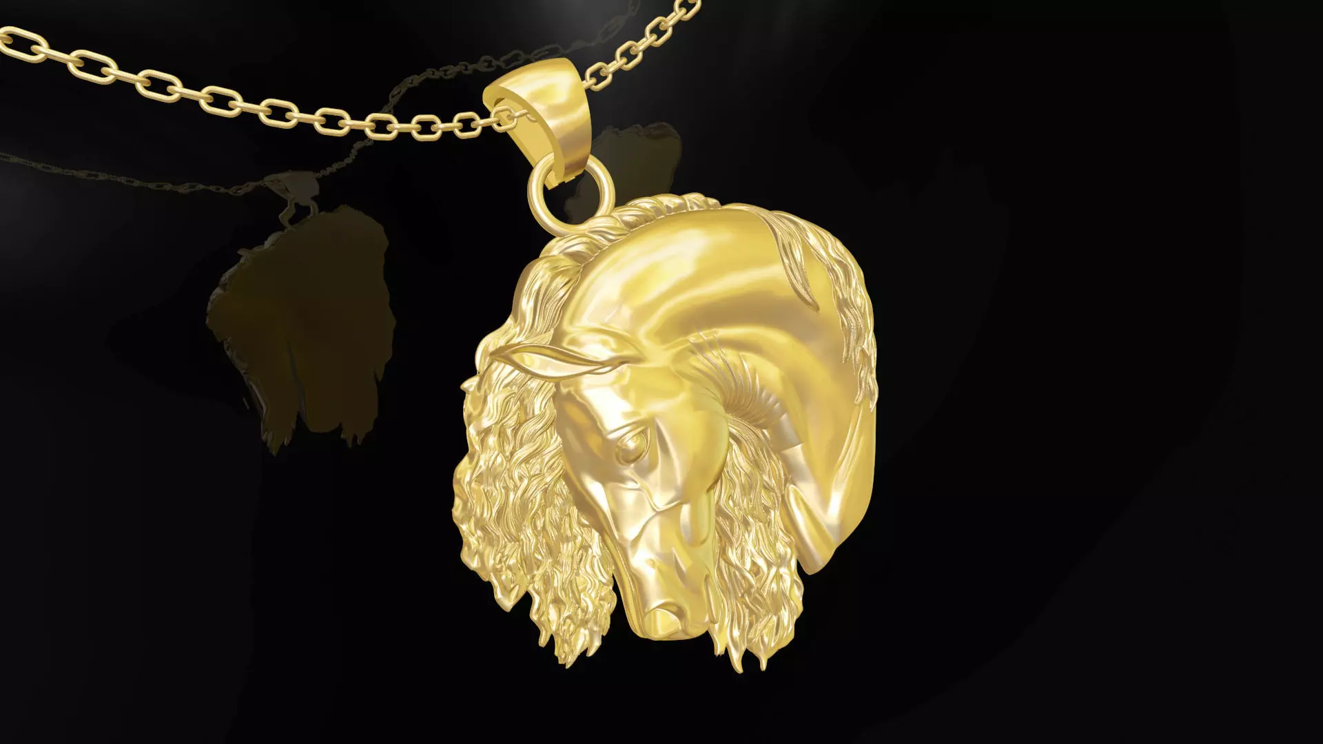 Beautiful Horse Head Pendant jewelry gold 3D print model