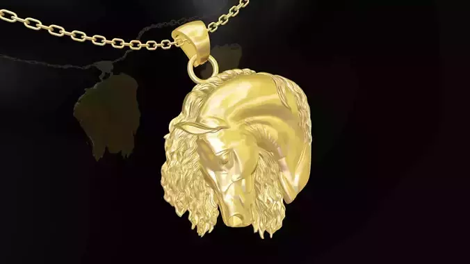 Beautiful Horse Head Pendant jewelry gold
