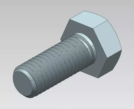 Hex screw M8 3D print model_0