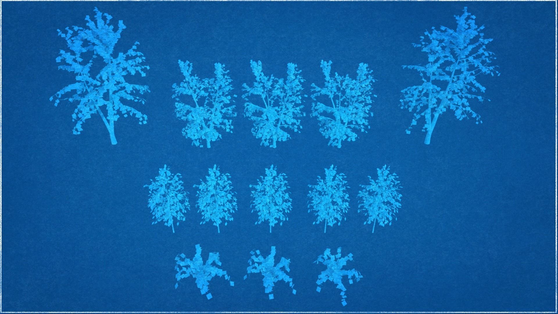 Types texture of leaves and trees low poly Low-poly 3D model_14