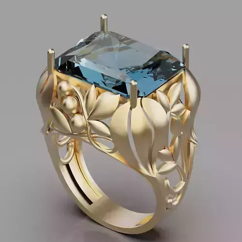 Lux ring silver gold jewelry printable 3D model 3D print model