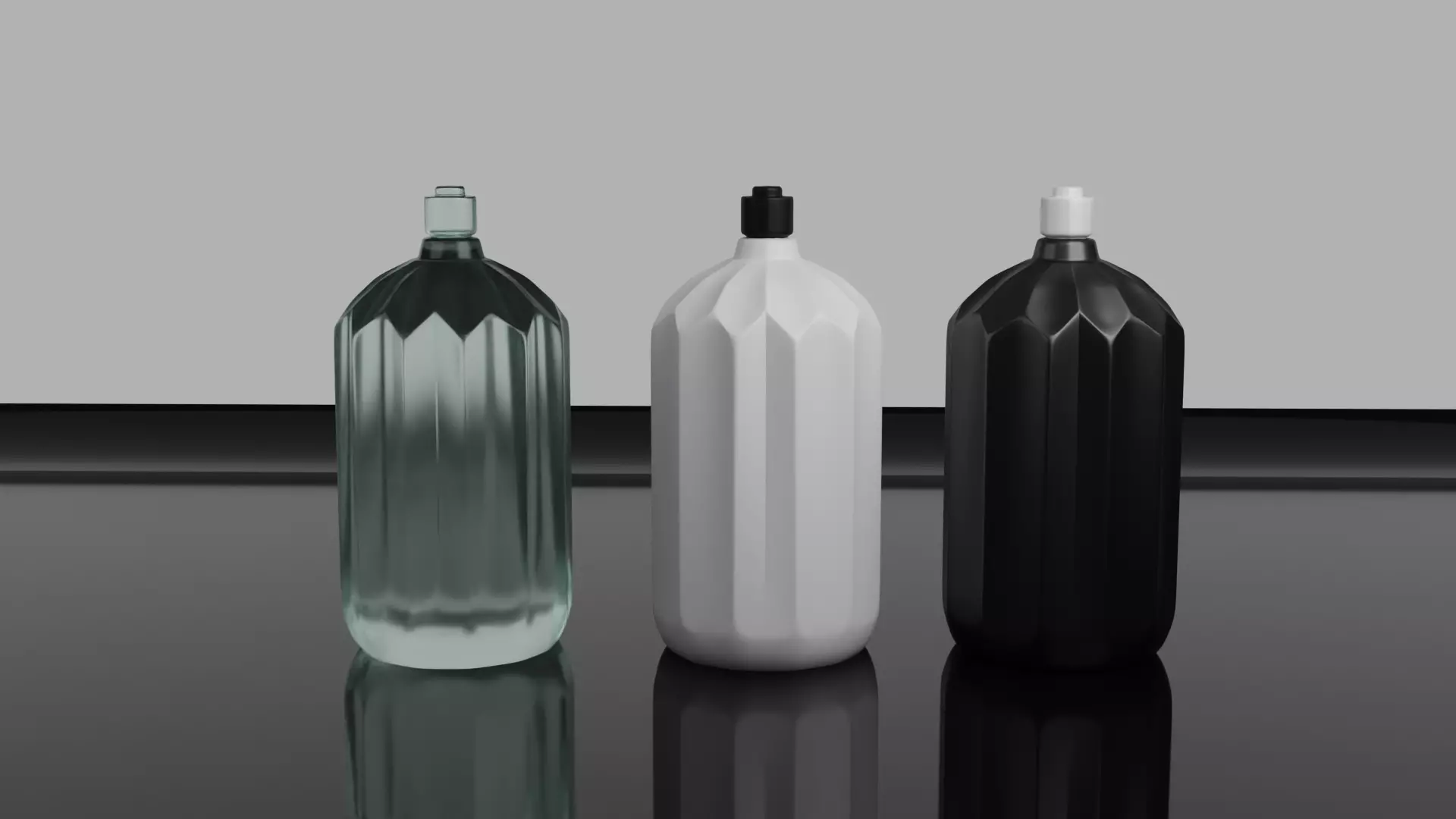 Cosmetic Lotion glass Bottle Free 3D model