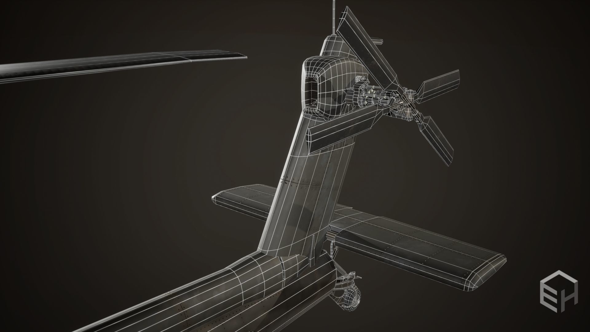 Apache AH-64D Longbow - Game Ready Low-poly 3D model_11
