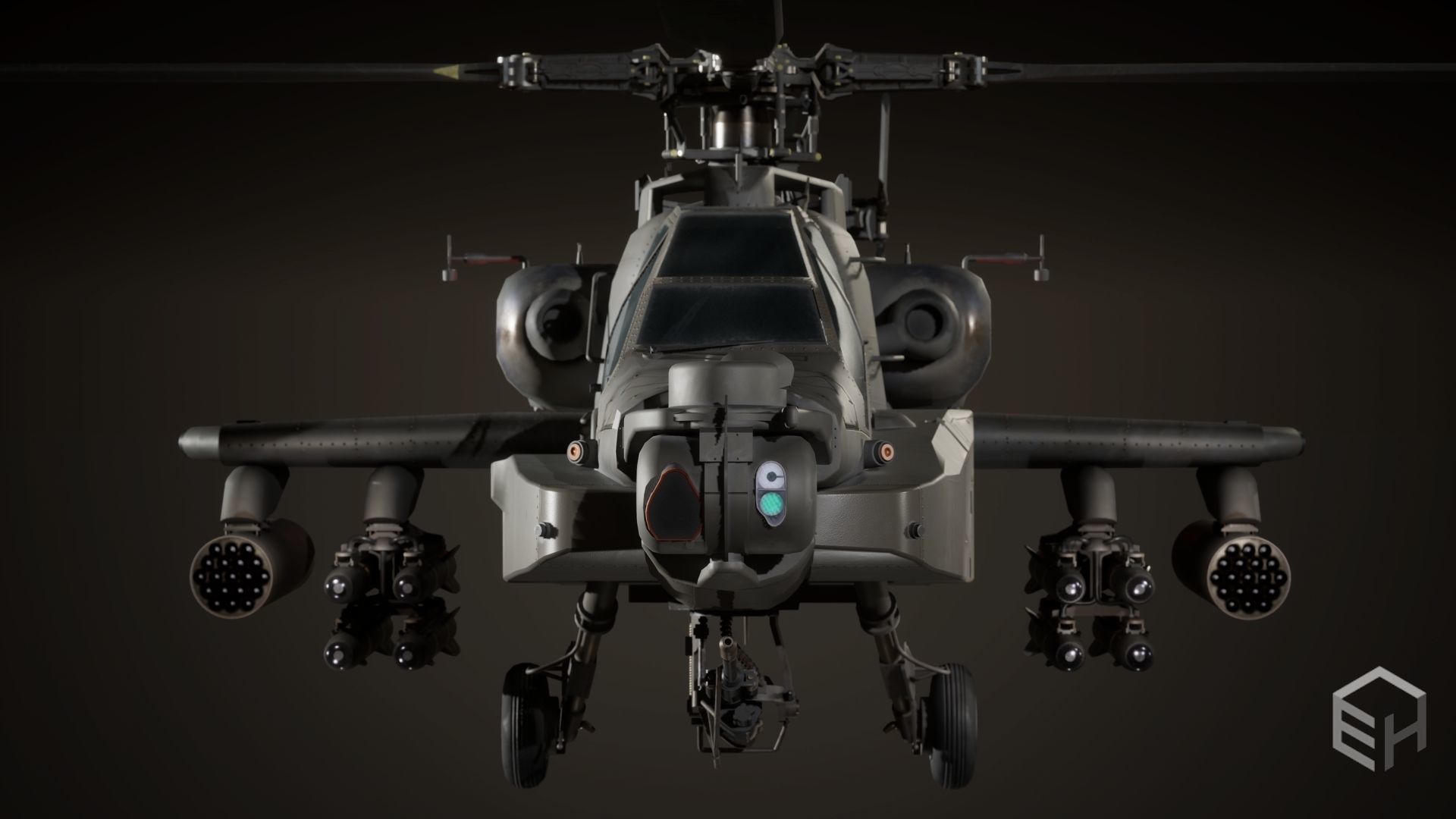 Apache AH-64D Longbow - Game Ready Low-poly 3D model_3