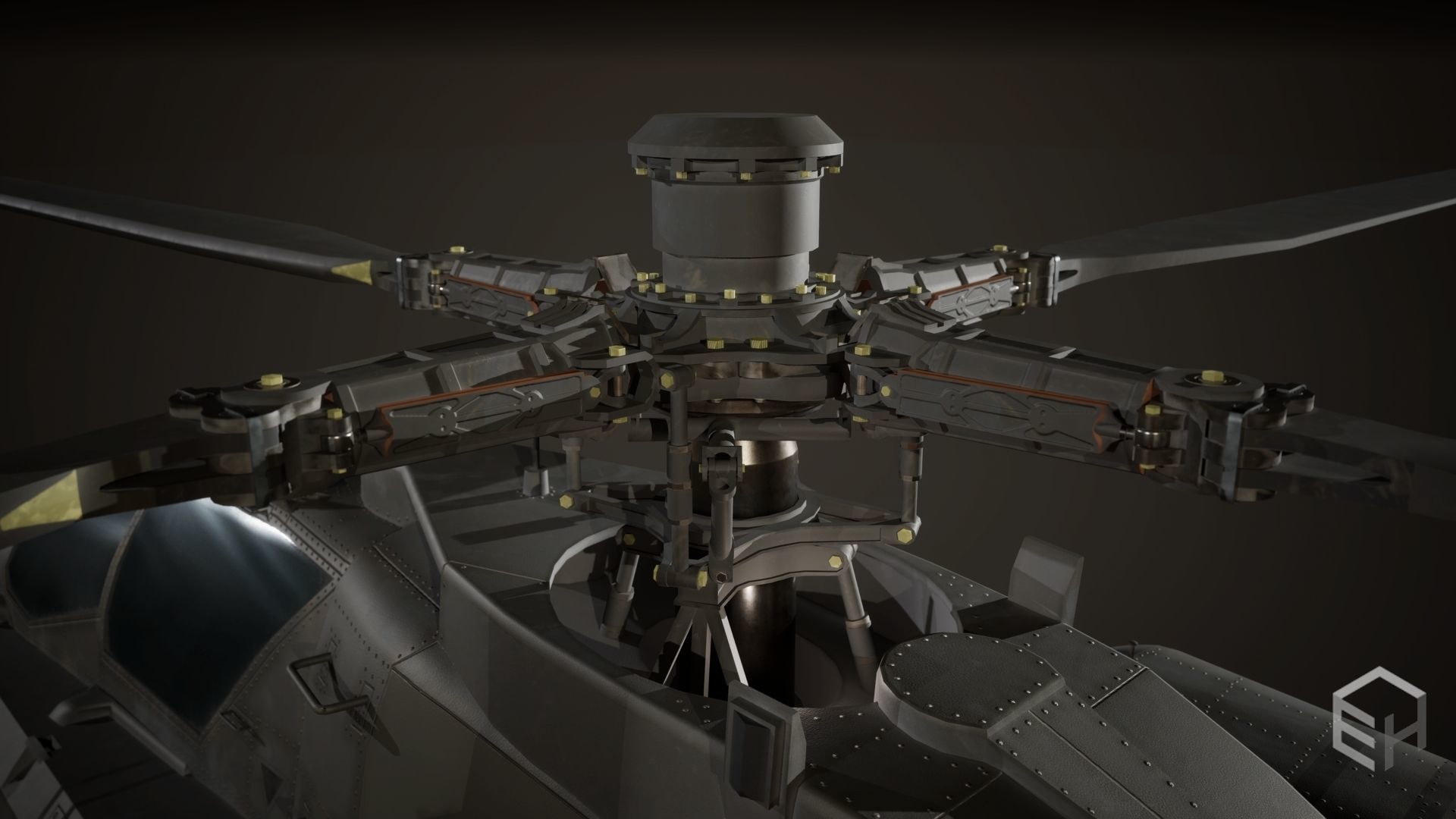 Apache AH-64D Longbow - Game Ready Low-poly 3D model_4