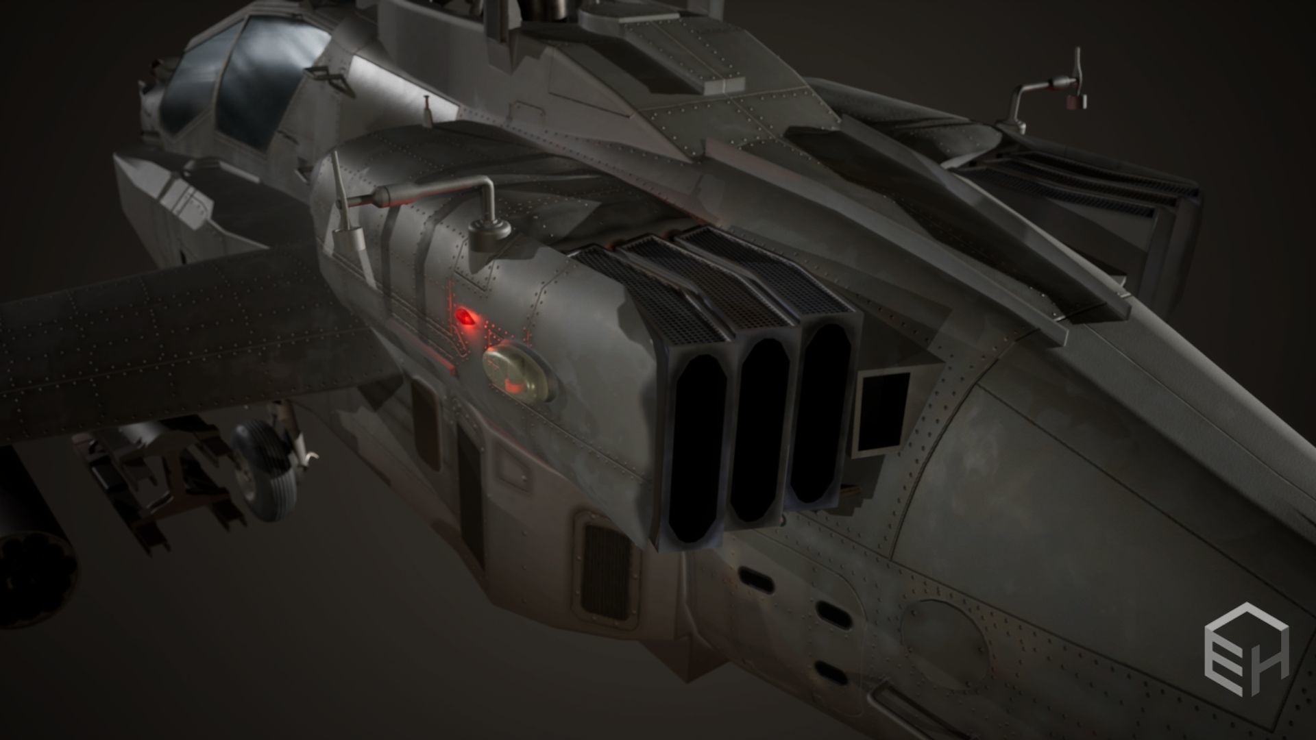 Apache AH-64D Longbow - Game Ready Low-poly 3D model_7