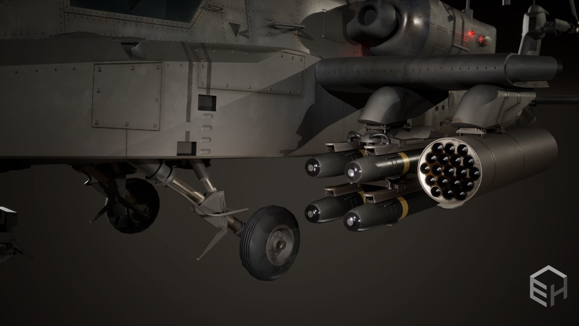 Apache AH-64D Longbow - Game Ready Low-poly 3D model_6