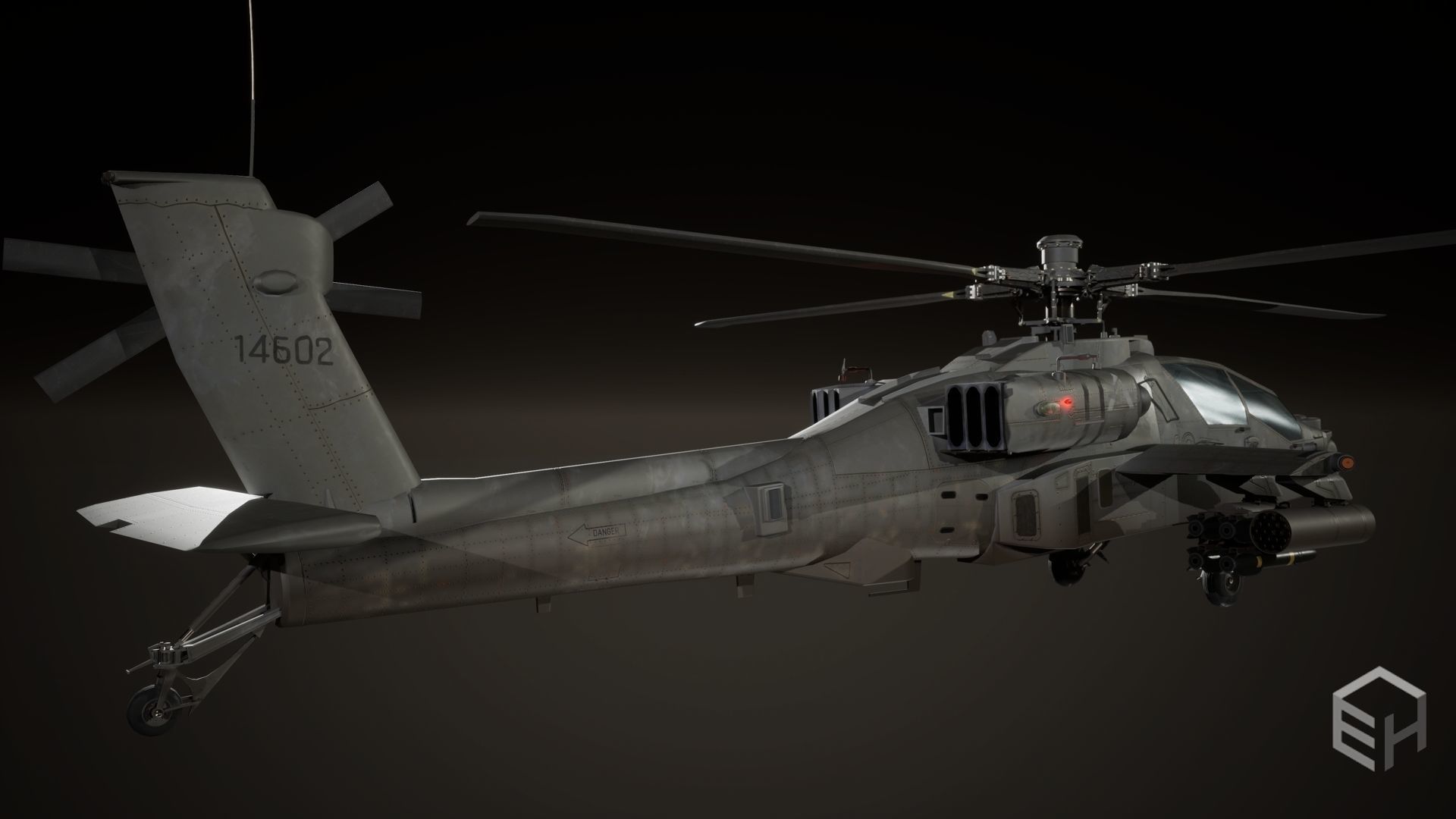 Apache AH-64D Longbow - Game Ready Low-poly 3D model_2