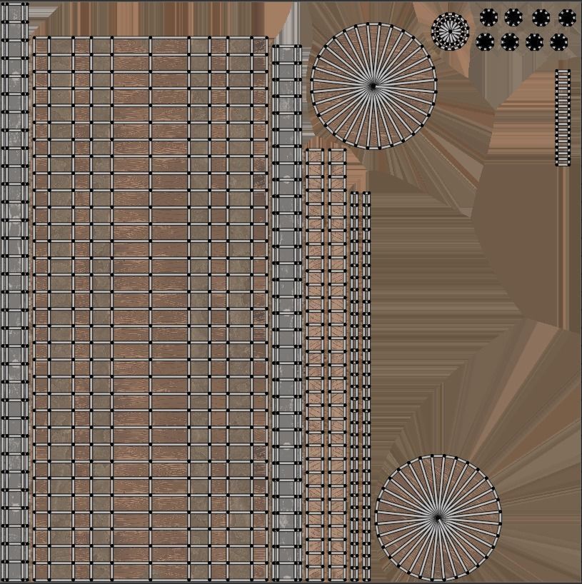 Stylized wooden Barrel with metal rings PBR low-poly game ready Low-poly 3D model_7