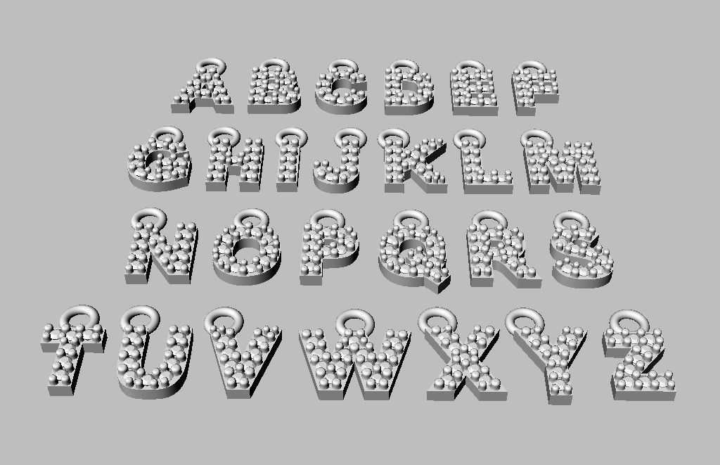 Diamond Alphabet Pendants - 5mm - Read Description 3D print model_20