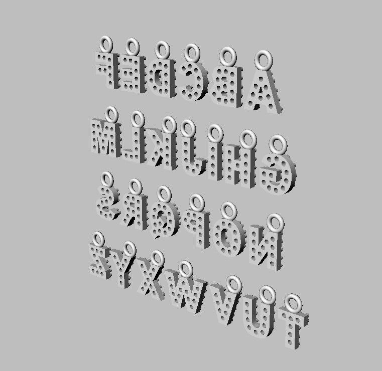 Diamond Alphabet Pendants - 5mm - Read Description 3D print model_16