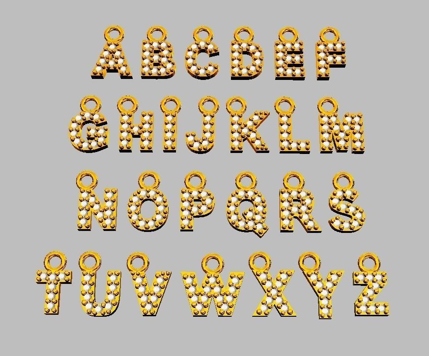 Diamond Alphabet Pendants - 5mm - Read Description 3D print model_6