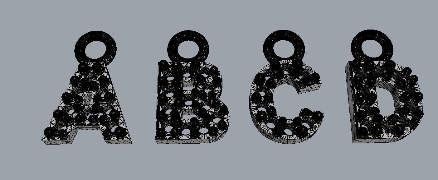 Diamond Alphabet Pendants - 5mm - Read Description 3D print model_22