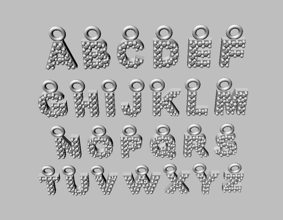 Diamond Alphabet Pendants - 5mm - Read Description 3D print model_14