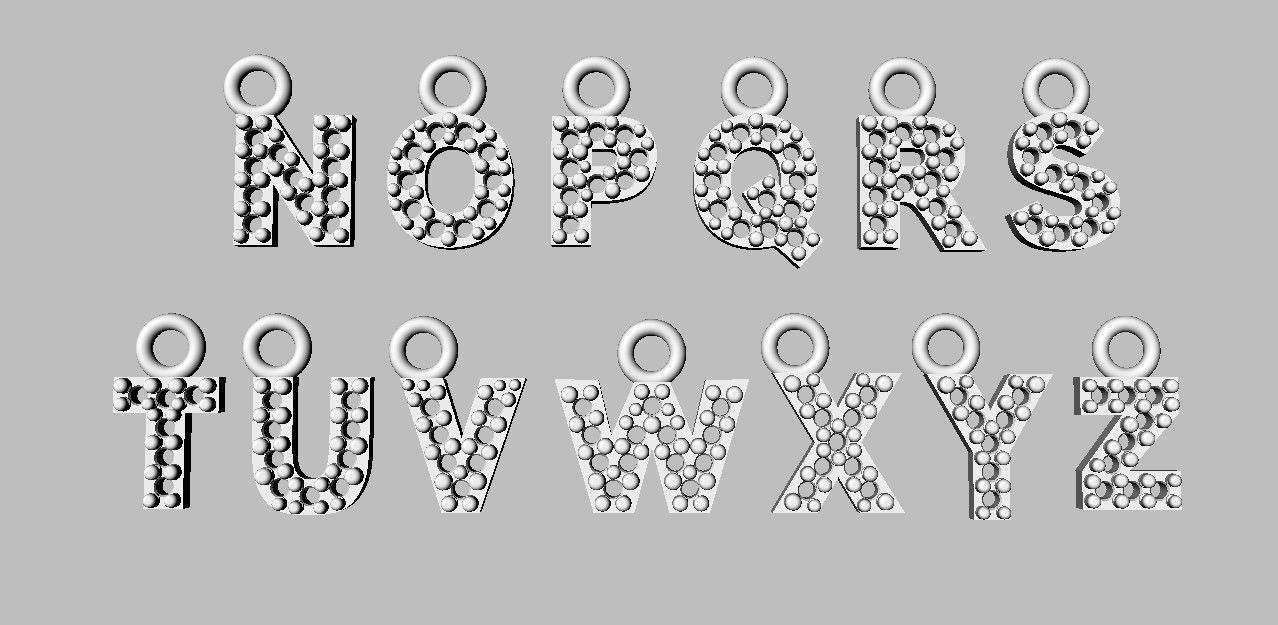 Diamond Alphabet Pendants - 5mm - Read Description 3D print model_12