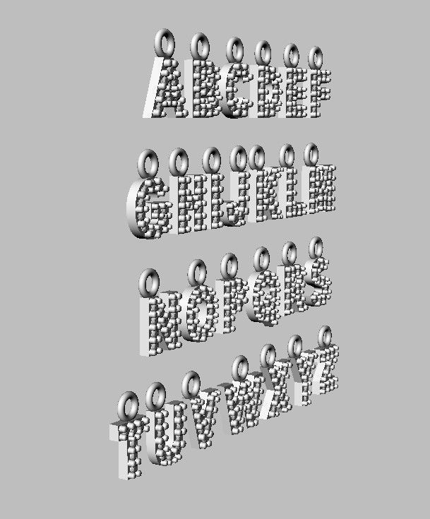 Diamond Alphabet Pendants - 5mm - Read Description 3D print model_15