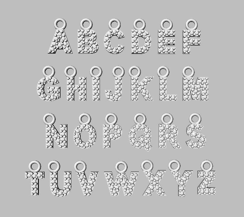 Diamond Alphabet Pendants - 5mm - Read Description 3D print model_19