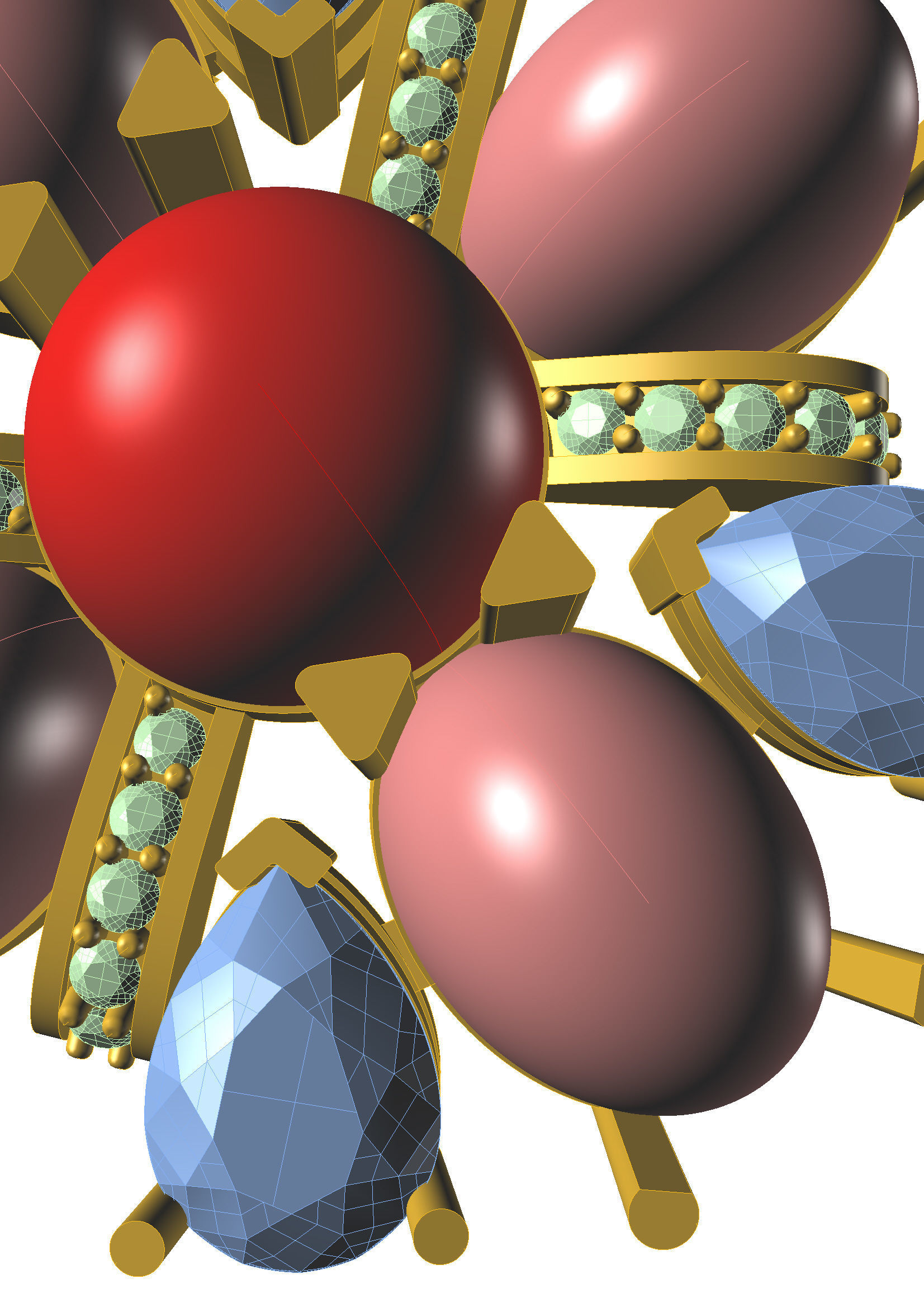 Head Builder of the diamond ring 3D print model_5