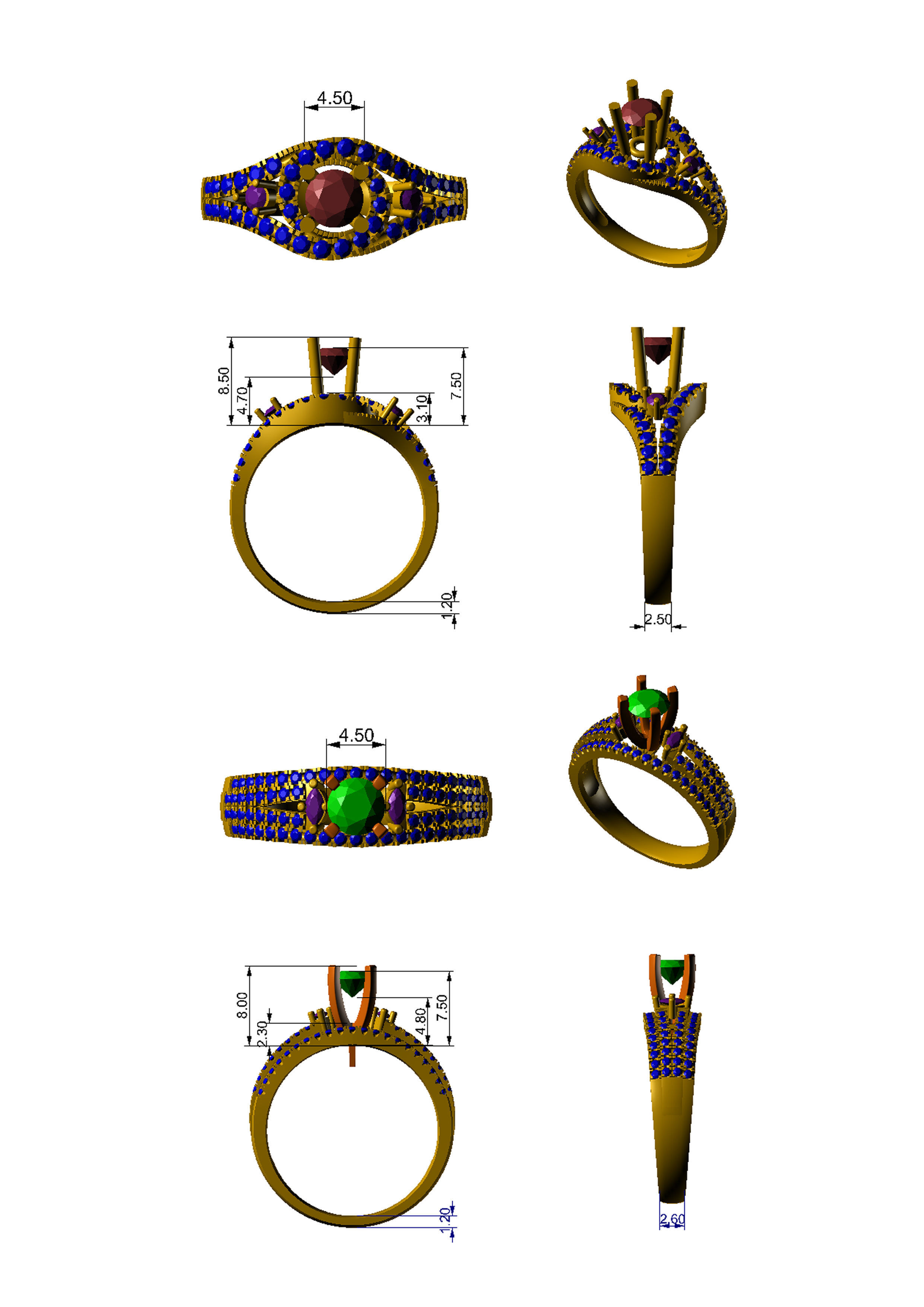 Head Builder of the diamond ring 3D print model_2