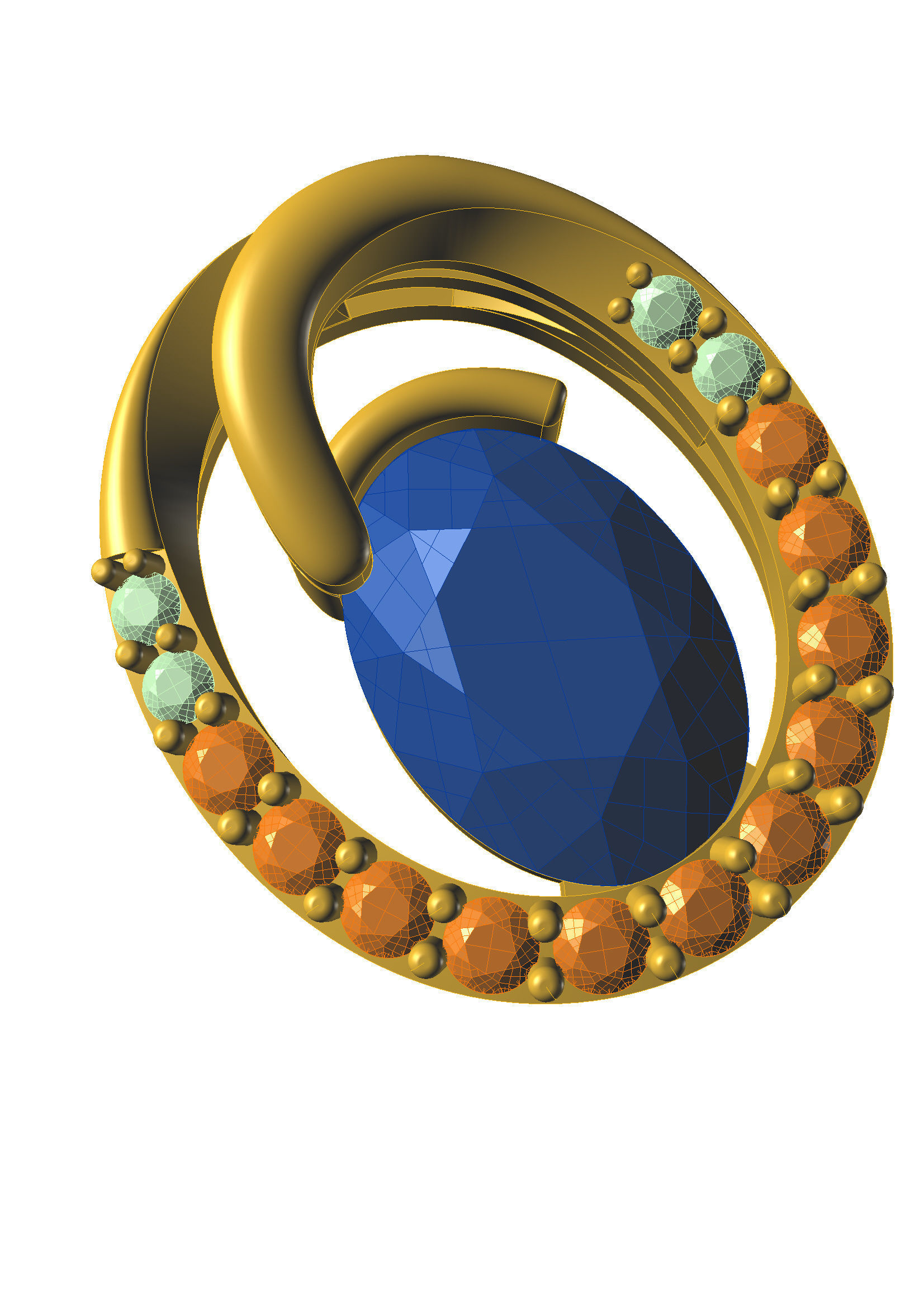 Head Builder of the diamond ring 3D print model_7