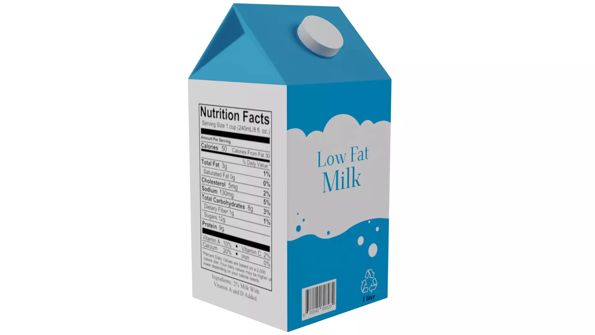 Milk Cartoon 3D model