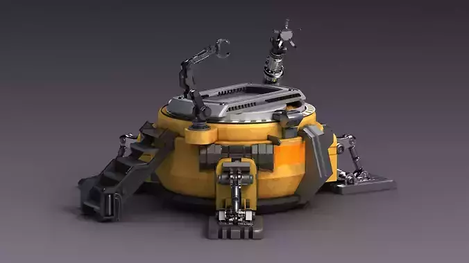 mechanical console technical chair future service station  3D model