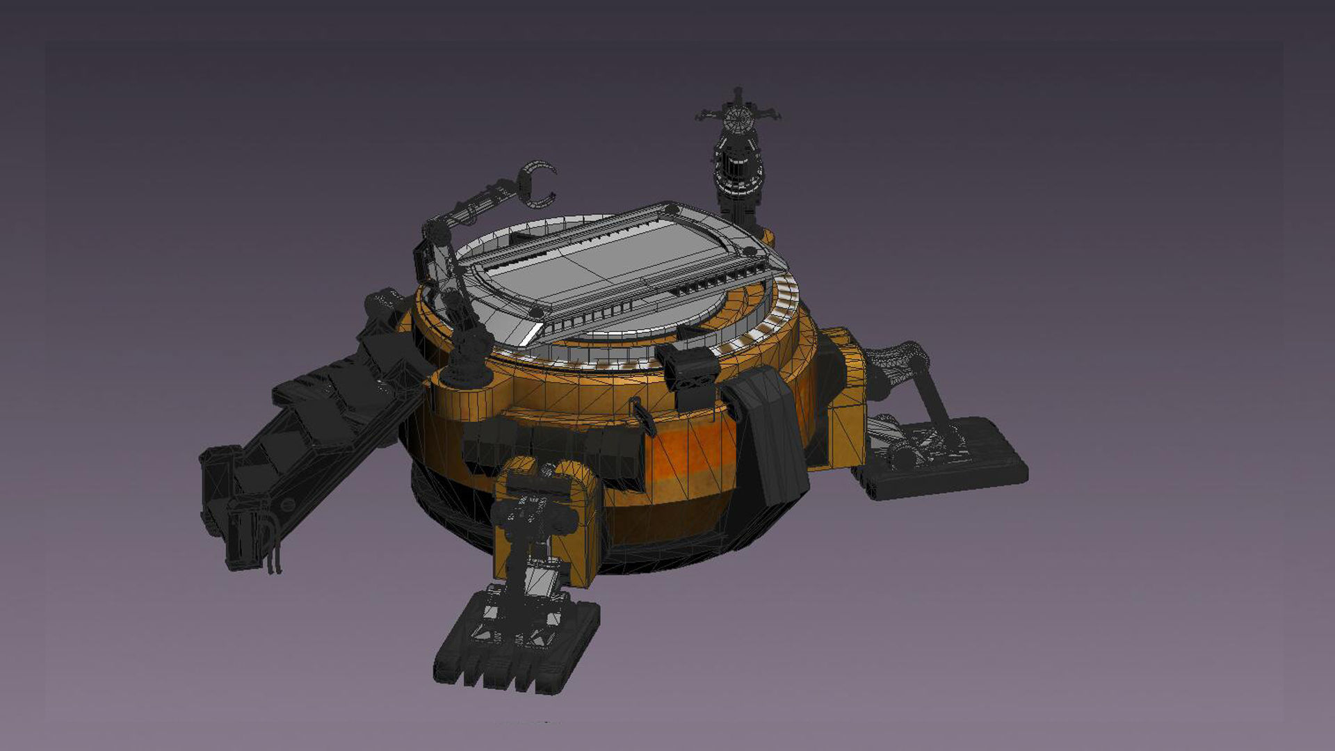 mechanical console technical chair future service station  3D model_5