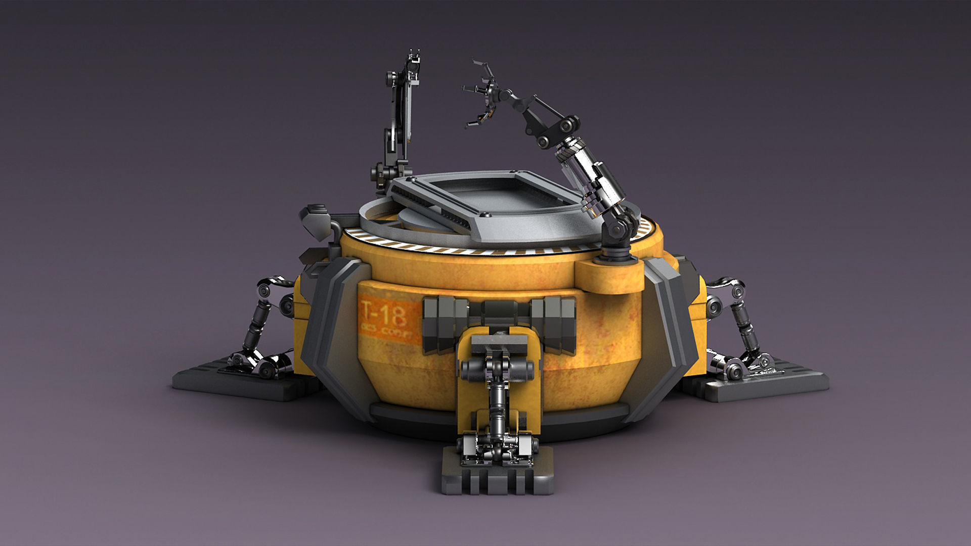 mechanical console technical chair future service station  3D model_3