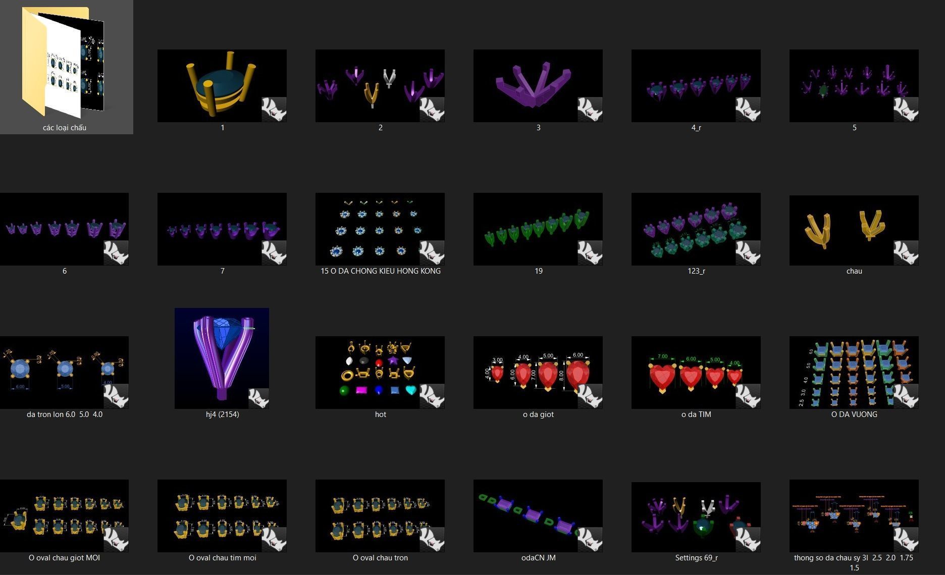 diamond and Head Builder size library 3D print model_3